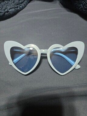 Blue Heart Shaped Novelty Sunglasses